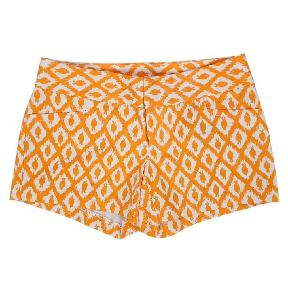 Lilly Pulitzer Shorts Womens Size 00 Orange White Ellie Little Fish Preppy